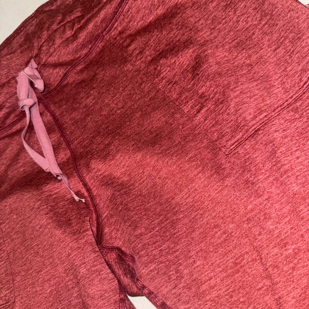 Aerie Chill Play Move Joggers Burgundy Heather Space Dye Drawstring Pants XXL